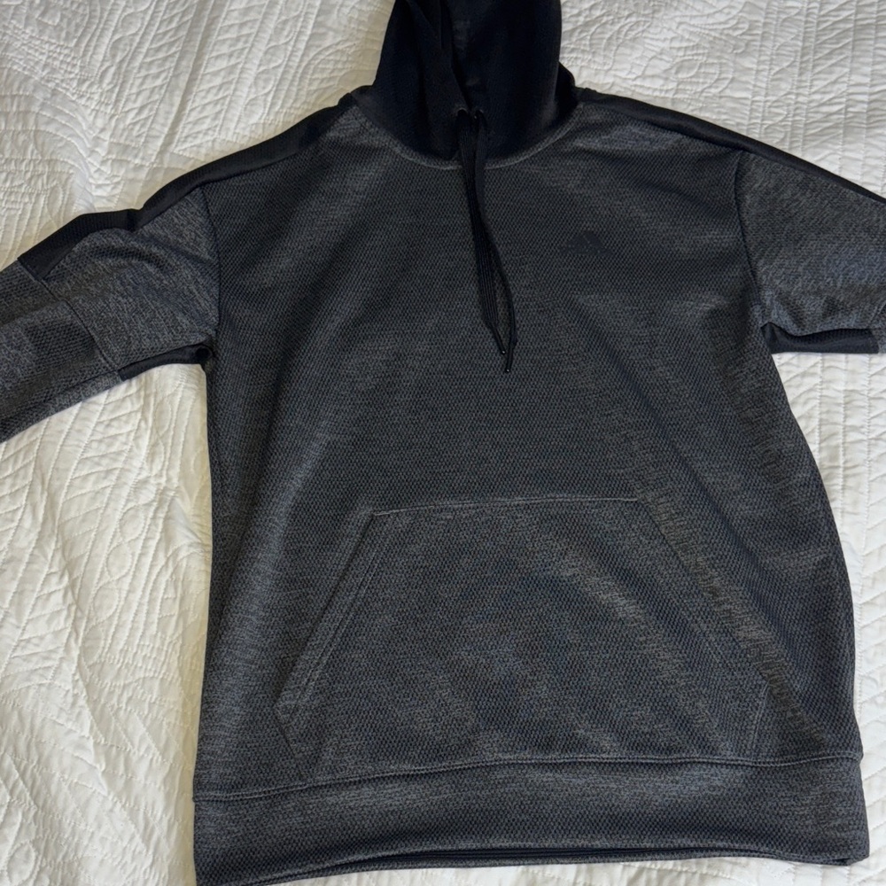 Adidas Men's Gray & Black Hoodie (small)